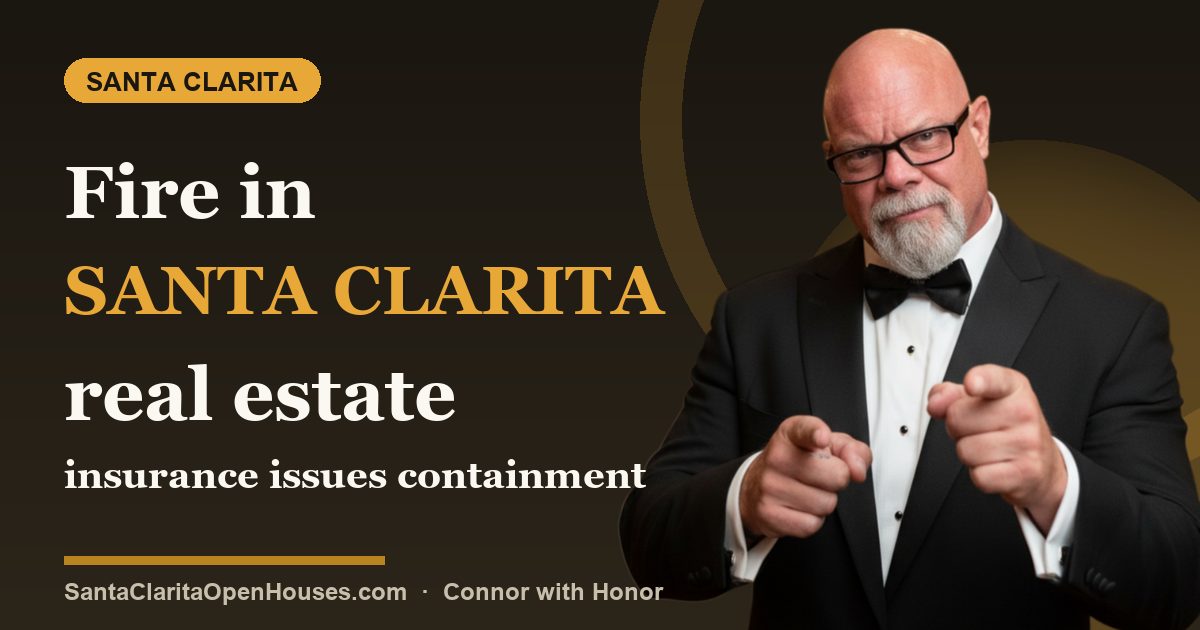 Fire in Santa Clarita real estate insurance issues containment and protecting