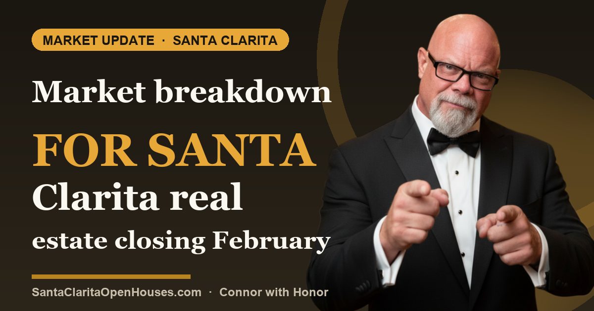 Market breakdown for Santa Clarita real estate closing February 2025