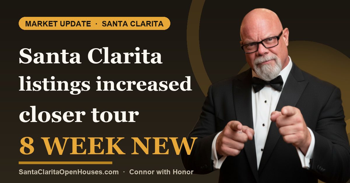 Santa Clarita listings increased closer tour 8 week new normal level!