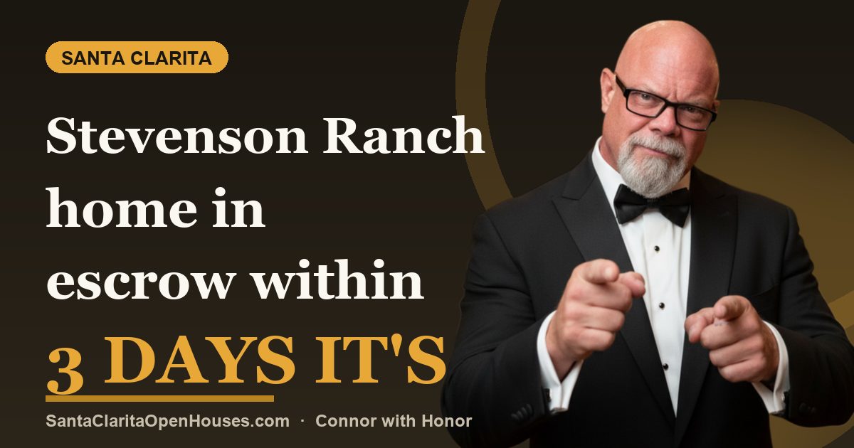 Stevenson Ranch home in escrow within 3 days it's moving fast - get the book